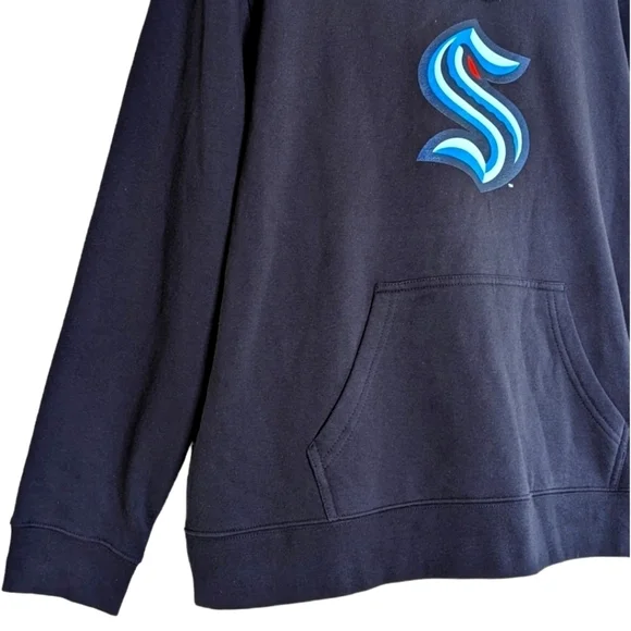 Fanatics Seattle Kraken Branded Primary Logo Pullover Hoodie Men's Navy Size 2XL - Picture 4 of 12